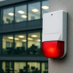 Einbruchmeldeanlage an einem Bürogebäude in Frankfurt